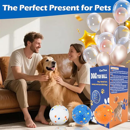 Dog Balls Tennis balls for Dogs, Interactive Dog Toys for Aggressive Chewers ,Indestructible Dog Toy to Keep Them Busy, Puppy Chew Toys for Teething, Durable Dog Ball for Medium Small Dog (2.4")