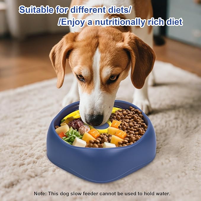 Interactive Pet Puzzle Slow Feeder Bowl - Innovative Rotating Design, Anti-Gulping, Promotes Digestion & Mental Stimulation, Non-Slip Food Dispenser for Small & Medium Dogs & Cats (Red & Yellow)