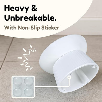 Unbreakable Raised Slow Feeder Bowl for Cats and Small Dogs, Elevated Cat Bowls, Detachable Slow Feede Bowl, Heavy Weighted, Non-Slip Feeder, Dry & Wet Food, Whisker Friendly Flat Plates (White