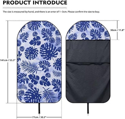 Coldinair Tropical Leaf Towel Car Seat Cover for Men,Sweat Car Seat Protector After Workout,Gym,Swimming,Anti-Slip Universal Car Seat Covers for Truck,Van,SUV,Blue