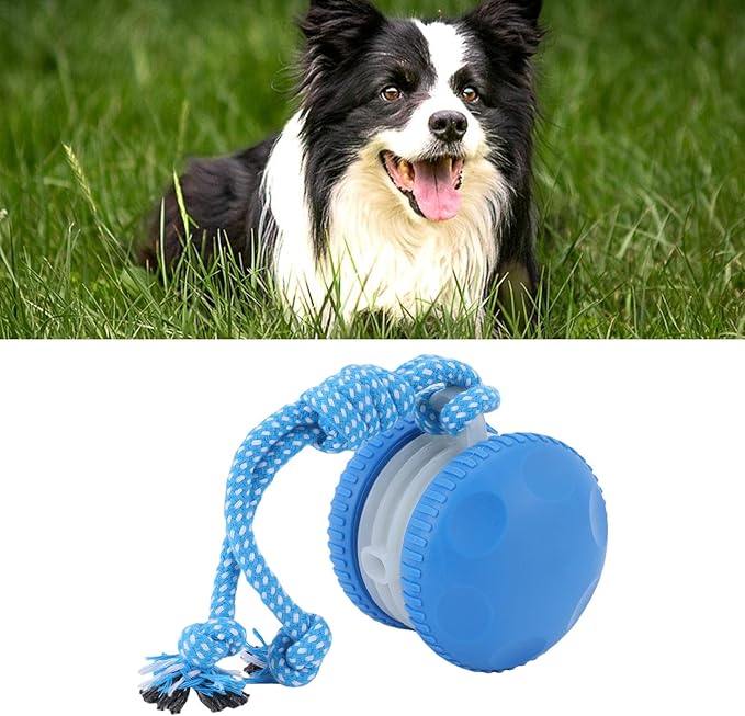 Interactive Dog Toy, Random Electric Automatic Moving and Rolling Ball with Rope, for Small Medium Large Dogs