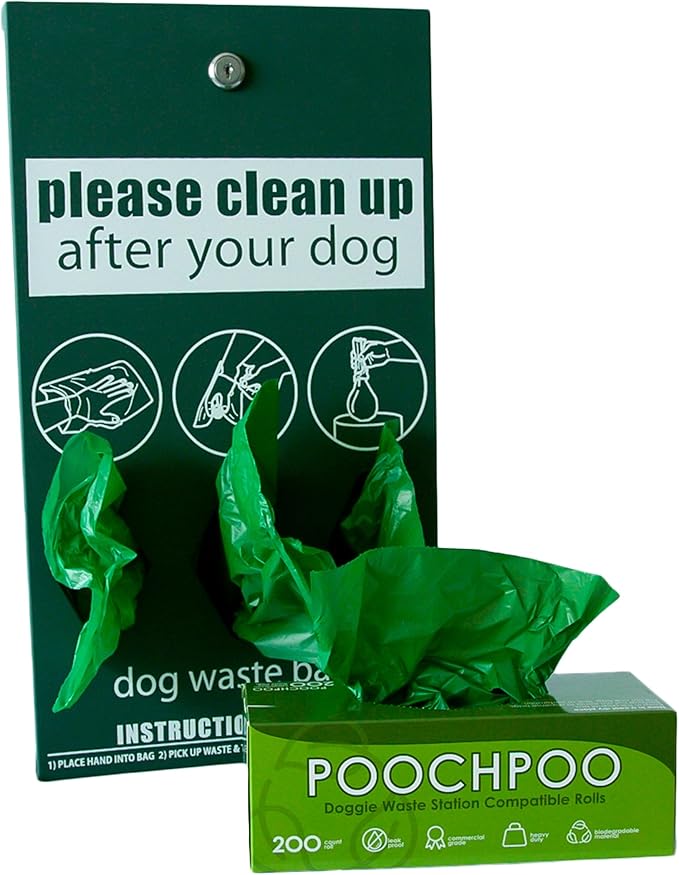 Case of 2000 Eco-Green Pet Waste Station 200 Bags on Roll (10 Rolls) - Bulk Dog Poop Bag - Dog Waste Station Bags - Doggie Bag Litter Pot