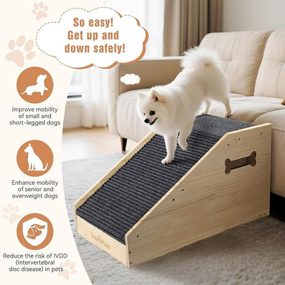 Dog Ramps for Small Dogs, Dog Steps for Couch with Non-slip Cover and Pads, Gentle Slope Ramp for Dogs to Get on Bed, Couch, Patio, Window Sill, Car, Easy up and down Pet Ramps for Puppy, Cats