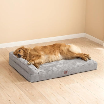 EHEYCIGA XL Dog Bed Memory Foam for Crate, Extra Large Dog Bed Orthopedic with Washable Removable Cover, Waterproof Pet Sofa Couch XLarge Size Dogs, 41x27x6.5, Grey
