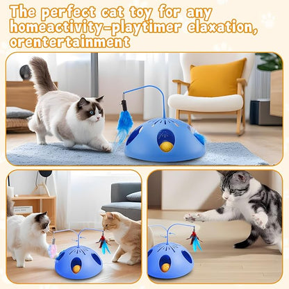 Cat Toys for Indoor Cats Interactive Cats Toy Kitten feathertoy; Trackball, Cat Tunnel Kitty Toys for Multi-cat Family
