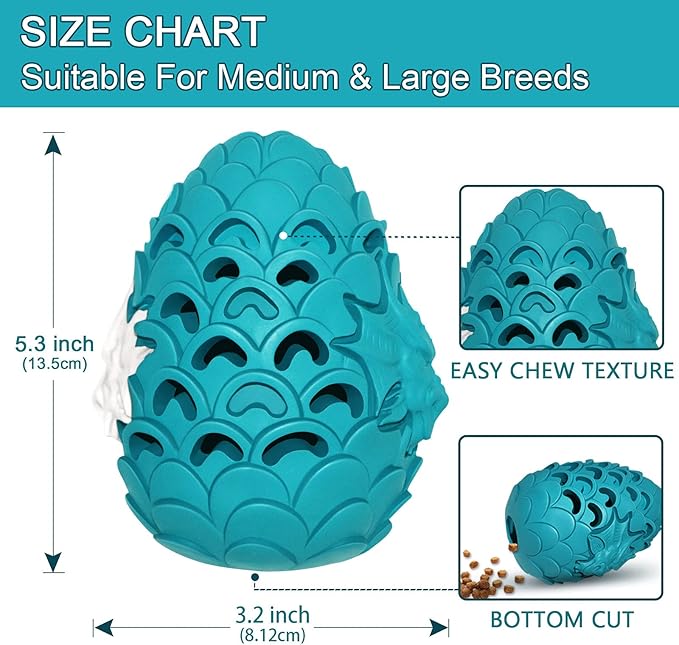 Dragon Egg Dog Toy for Aggressive Chewers Large Breeds, Indestructible Dog Toys Tough Dog Toys for Medium Large Dogs, Puppy Toys 900 Lbs Pull Tension Blue