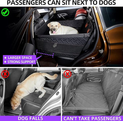 TKYZ Large Dog Car Seat,PU Leather Back Seat Extender for Dogs,Waterproof Dog Seat Cover for Backseat, Pet Bed for Car Hammock