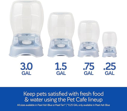 Petmate Pet Cafe Cat and Dog Water Dispenser - Water Bowl for Cats and Dogs, USA Made, 1.5 GAL, Pearl Ash Blue