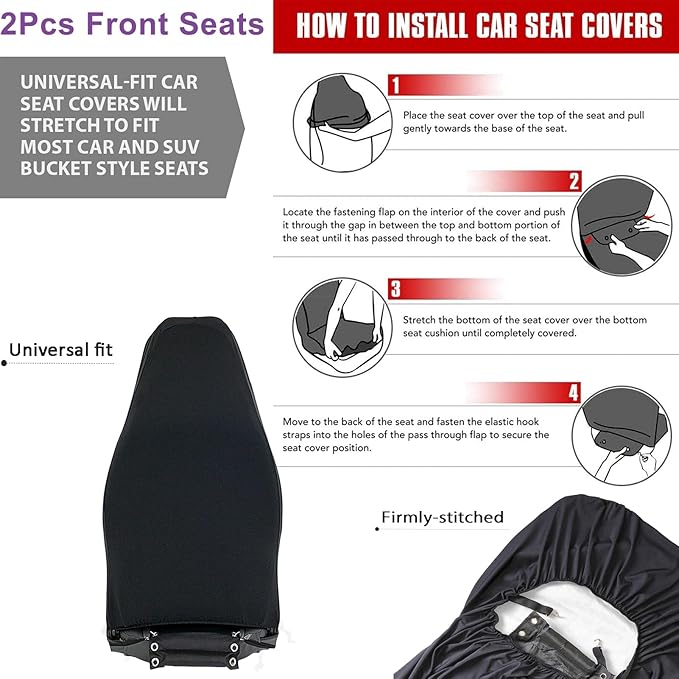 Floral Skull Car Seat Covers for Front Seats SUV Truck Van Sedans Bucket Seat Covers for Women Men, Washable and Breathable Car Accessories Seat Protector