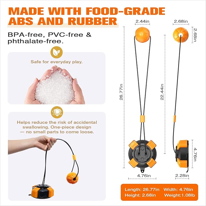 Interactive Dog Toys Upgraded Strong Tug-of-War Dog Toy Mentally Stimulating Toys for Dog Tug of War Dog Toy for Aggressive Chewers Durable Puppy Molar Chew Toy with Teeth Cleaning Dog （Black-orange）
