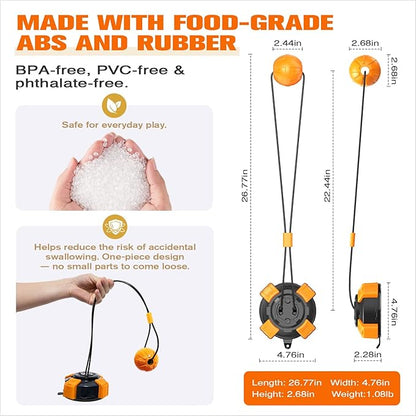 Interactive Dog Toys Upgraded Strong Tug-of-War Dog Toy Mentally Stimulating Toys for Dog Tug of War Dog Toy for Aggressive Chewers Durable Puppy Molar Chew Toy with Teeth Cleaning Dog （Black-orange）