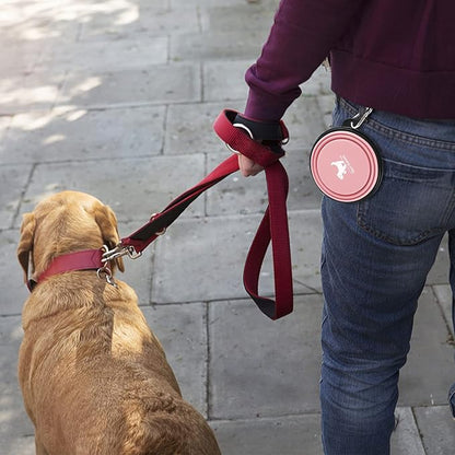Collapsible Dog Bowls for Travel, 2-Pack Dog Portable Water Bowl for Dogs Cats Pet Foldable Feeding Watering Dish for Traveling Camping with Carabiners, BPA Free (Green&Pink, Small (Pack of 2))