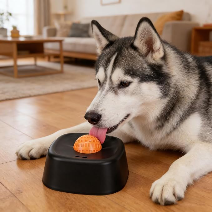 Yosoo Slow Feeder Dog Bowls, Dog Lick Bowl with Slip Resistant Material, Bright Colors, Dishwasher Safe, 6.10x6.10x2.36in, for Yogurt & Purees (Black)