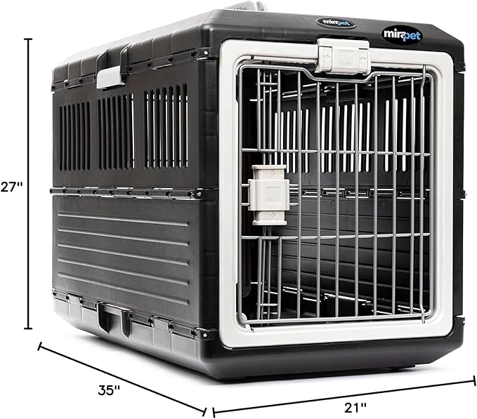 Pet Carrier & Crate, 35" L x 21" W x 27" H - Collapsible Hard Sided Kennel for Large Dogs and Cats, Portable Carrier for Indoor Outdoor Travel