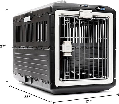 Pet Carrier & Crate, 35" L x 21" W x 27" H - Collapsible Hard Sided Kennel for Large Dogs and Cats, Portable Carrier for Indoor Outdoor Travel