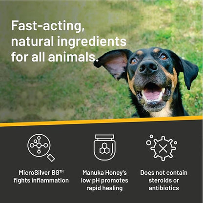Absorbine Silver Honey Rapid Ear Care Vet Strength Ear Rinse, 4oz, Manuka Honey & MicroSilver BG, Safe for Dogs & Cats