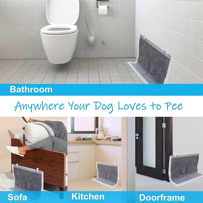 Dog Pee Pad Holder with Walls (6 Pack) for Small & Large Size Wee Wee Pad, Indoor Potty Training Pad Holder for Leg-Lifting Puppies (White)