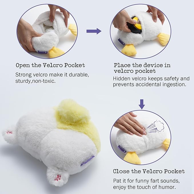 Duck Butt Funny Puppy Dog Toys, Hilarious Duck-Posterior Plush Dog Toy Emit Humorous Puff Sounds, Cute Stuffed Puppy Toys for Small Medium Large Dogs Accompany and Anxtiety Relief