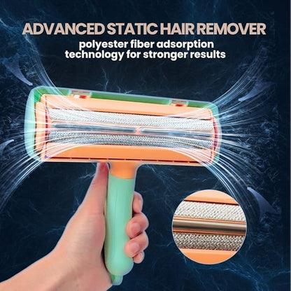 Pet Hair Remover Roller, Reusable Pet Hair Removal Brush for Dogs and Cats, Self Clean Fur from Couch, Bed, Rugs, Laundry and Clothes, Grey