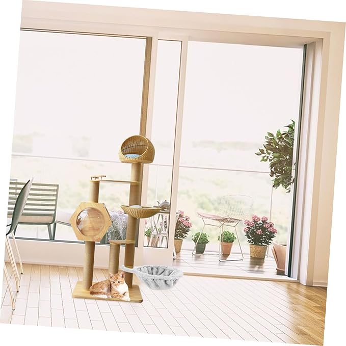 BESTonZON Cat Hammock for Indoor Cats Attachment Hammock Soft Lounger Bed Stylish Replacement Light Grey