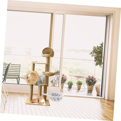 BESTonZON Cat Hammock for Indoor Cats Attachment Hammock Soft Lounger Bed Stylish Replacement Light Grey