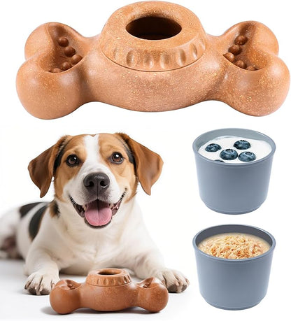 DPB Frozen Dog Toy to Keep Them Busy, FreezeBone Chew Toy & Peanut Butter Fillable Toy & Freezer/Freezable/Frozen Lick Treat Tray Enrichment Toys for Medium/Large Dogs