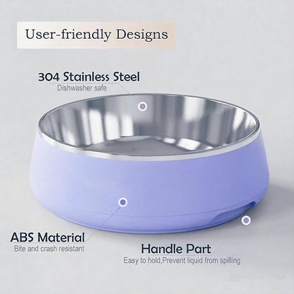 Purple Dog Bowl,32oz,Dog Bowls Stainless Steel,Dog Food Bowls for Medium Dogs,Dishwasher Safe