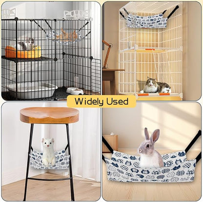 Pet Accessories Hanging Cat Bed Swing Hammock for Cage - Indoor Kitten Desk Accessories - Ferret Bed