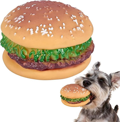 Dog Toys, Hamburger Shape Squeaky Chewing Toys Tooth Cleaning Dog Supplies, Training, Pet Supplies,Sofa Damage Prevention, Hamburger Pet Toys