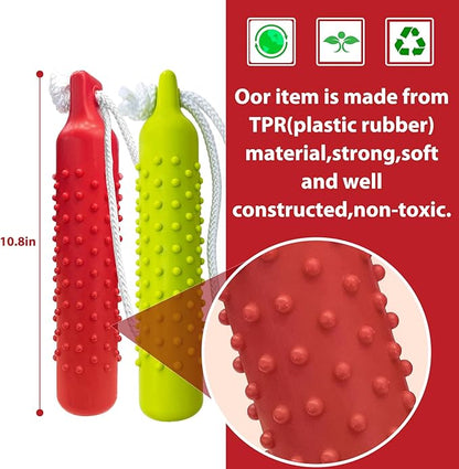 BINGPET Dog Float Bumper Toy 2 Pack,10.8 Inch Large Training Dummy Retrieving Bumpers Summer Pool Toy Tug Game for Large XL Dogs Retriever(Red & Green)
