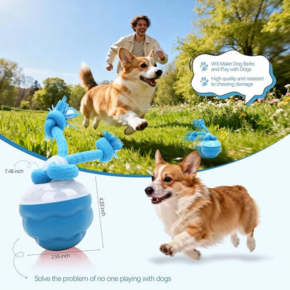 2026 New Interactive Dog Toys, Automatic Moving Dog Ball for Small/Medium/Large Dogs, Interactive Smart Rolling Dogs Toy Ball with Light Up to Keep Them Busy(Blue)