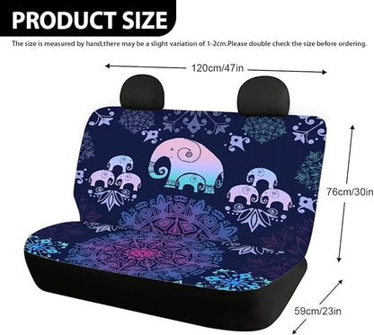 AFPANQZ Elephant Mandala Holiday Starfish Car Seat Cover Polyester Fabric Protector Accessories Soft Washable Decorations Cloth Backseats Rear Seat Cushion Protection