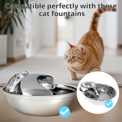 Cat and Dog Water Fountain Filters, 9 Pack Replacement Filters for Ceramic & Stainless Steel Fountains Automatic Pet Fountain Water Dispenser (9 Pack)