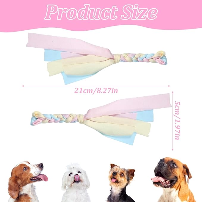 4 PCS Flirt Pole Replacement Toys, Natural Rope Squishy Face Flirt Pole for Dogs for Interactive Play and Chewing as a Fun Dog Chase Toy