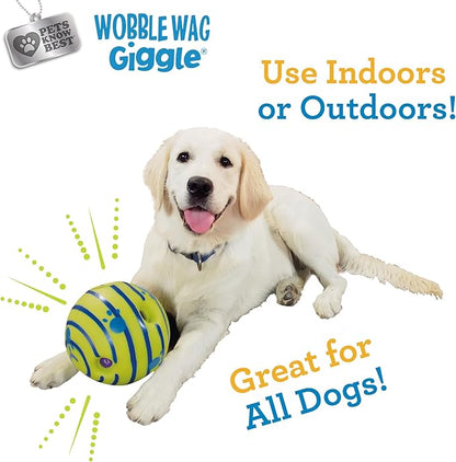 Wobble Wag Giggle Ball, Interactive Dog Toy, Fun Giggle Sounds When Rolled or Shaken, Pets Know Best, As Seen On TV