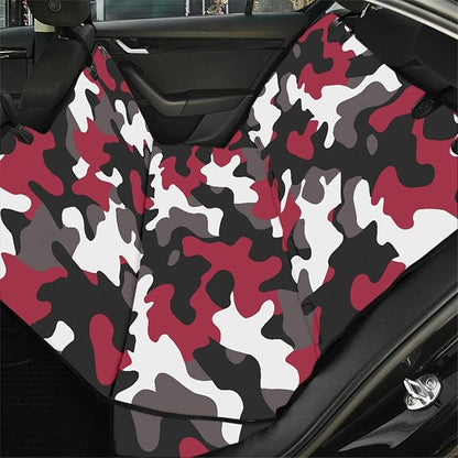AFPANQZ Dog Car Seat Cover Camouflage Red Waterproof Pet Seat Cover for Back Seat Scratch Proof Nonslip Backing Hammock Heavy Duty Big Dog Seat Cover for Cars Back Seats Trucks and Suvs