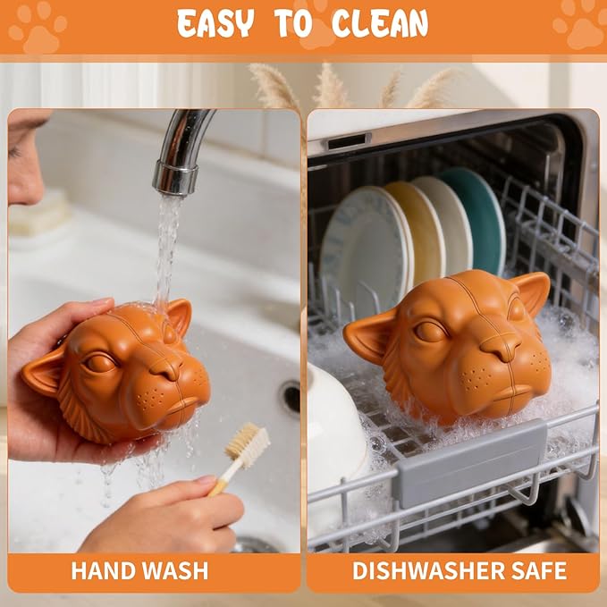 Tough Dog Toys for Aggressive Chewers | Natural Rubber Treat Dispensing Chew Toys for Medium Large Dogs, Interactive Slow Feeder Puzzle Toy for Boredom Relief & Teeth Cleaning, Dishwasher Safe