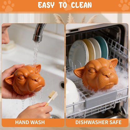Tough Dog Toys for Aggressive Chewers | Natural Rubber Treat Dispensing Chew Toys for Medium Large Dogs, Interactive Slow Feeder Puzzle Toy for Boredom Relief & Teeth Cleaning, Dishwasher Safe