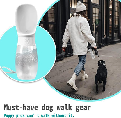 Kalimdor Dog Water Bottle, 19oz Leak Proof Portable Puppy Water Dispenser with Drinking Feeder for Pets Outdoor Walking, Hiking, Travel, BPA Free Food Grade Plastic