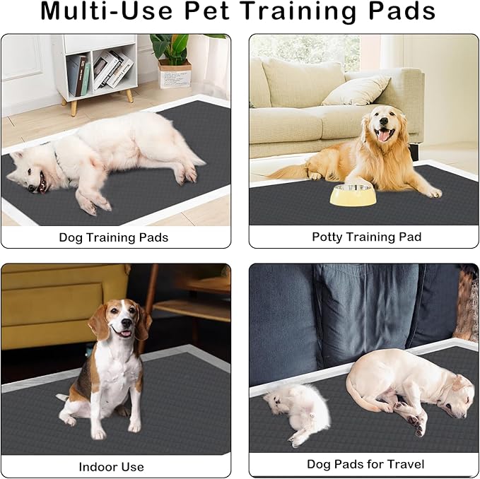 ELEGX Extra Large 31"x47" 40 Pcs Odor-Control Super Absorbency Charcoal Pee Pads for Dogs & Cats - Leak-Proof Thicken Disposable Potty Pads