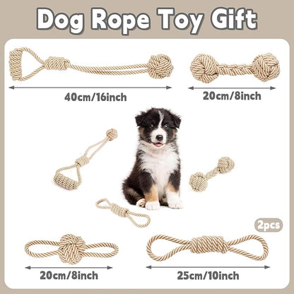 Dog Rope Toy for Small Dog 5pcs, Natural Chew Toys for Puppy, Medium & Small Dogs, Tug of War Rope for Puppies Clean & Relieve Teething