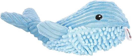 Pet Lou Blue Bay Whale Dog Toy, 12-inch Length
