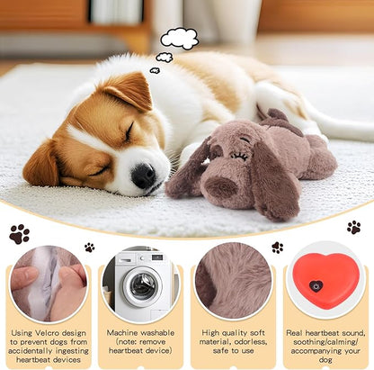 BEVERLYSHARK Beverly Shark Puppy Heartbeat Toy Dog Anxiety Relief Calming Aid Puppy Heartbeat Stuffed Animal Behavioral Training Sleep Aid Comfort Soother Plush Toy for Puppies Cats