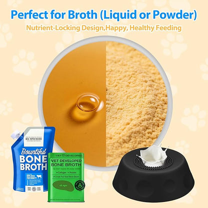 Homgaty Dog Licking Bowl with Rolling Ball - Slow Feeder Dog Lick Bowls for Yogurt Liquid Treat, Anti-Slip Entertained Bone Broth Dog Lick Toy for Large Medium Small Pet Breeds Dietary (Balck)