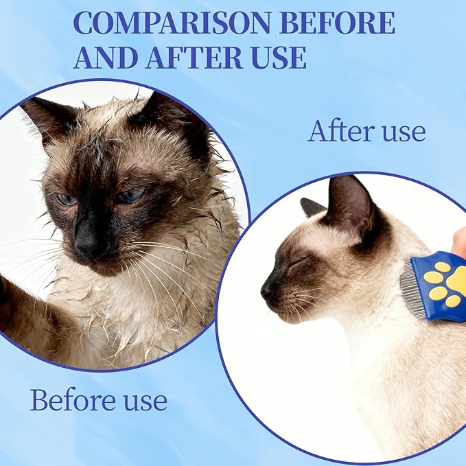Professional Eye Comb for Cats & Dogs,2.56×2.55 In Blue Arc Stainless Steel Dog Eye Booger Comb,Portable Eye Gunk Removal Grooming Tool for Fur Debris Dirt,Gentle Round-Head Grooming Tool