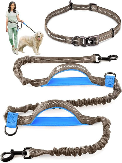 Pet Dreamland Exquisite Hands-Free Leash for Large Dogs. Ultimate Comfort & Freedom for Walking, Running, Hiking. Premium Quality & Versatile Waist Belt. Your Dog Will Love This Running Leash.