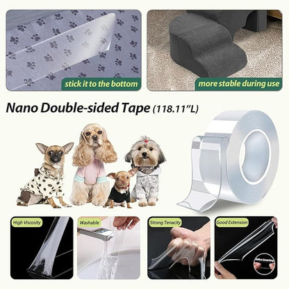 6 Tier Dog Stairs/Steps for High Bed, 27.5”H Non-Slip Pet Stairs Adjust to Left Side of Bed, Pet Steps for Small Dogs, Old Pets, and Injured Dogs, Dark Gray