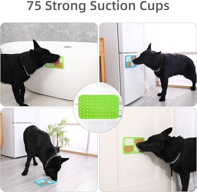 MateeyLife 2PCS Large Lick Mat for Dogs with Suction Cups, Slow Feeder Bowls, Cat Lick Mat for Anxiety Relief, Dog Toys to Keep Them Busy, Enrichment Toys for Bathing, Cat Licking Pad for Boredom
