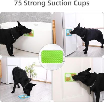 MateeyLife 2PCS Large Lick Mat for Dogs with Suction Cups, Slow Feeder Bowls, Cat Lick Mat for Anxiety Relief, Dog Toys to Keep Them Busy, Enrichment Toys for Bathing, Cat Licking Pad for Boredom