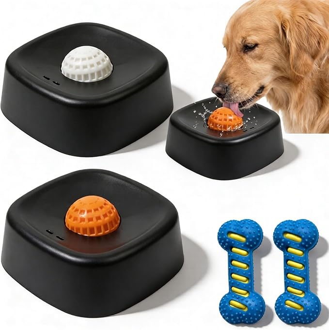 2026 Upgraded Slow Feed Liquid Dog Bowls, Anti-Slip Dog Lick Bowl with Roller Ball, Interactive Liquid Treat Dog Bowls, Bone Broth Dog Lick Bowls for Dogs and Cats (2PC-C)